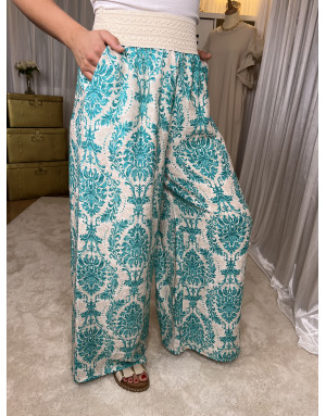 Pantalon fluide turquoise