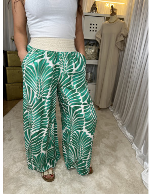 Pantalon fluide vert