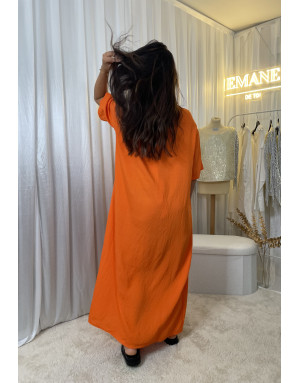 Robe Manche Courtes Orange