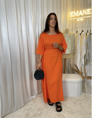 Robe Manche Courtes Orange