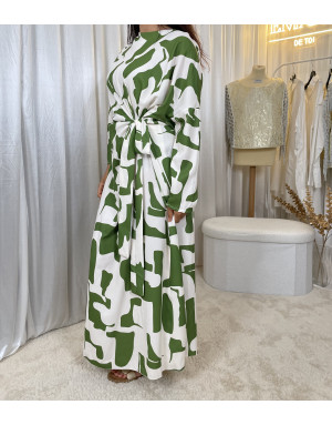 Robe à Motif Vert