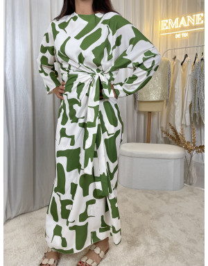 Robe à Motif Vert