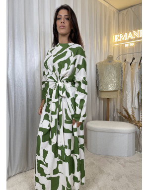 Robe à Motif Vert