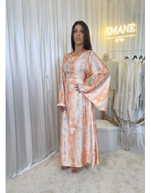 Robe satinée à motif Orange