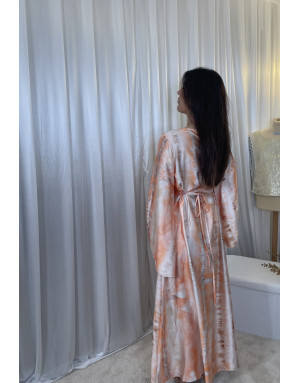 Robe satinée à motif Orange