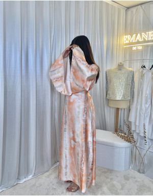 Robe satinée à motif Orange